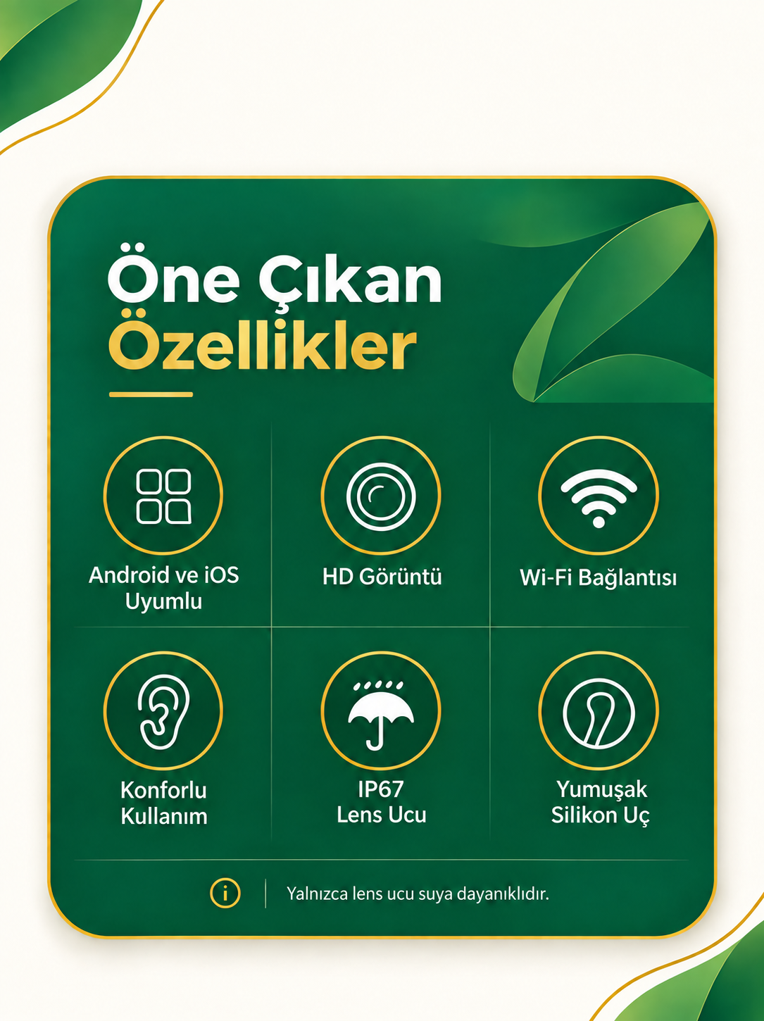 HD Kameralı Kulak Temizleme Cihazı – Wi‑Fi Otoskop ve Yumuşak Silikon Uç